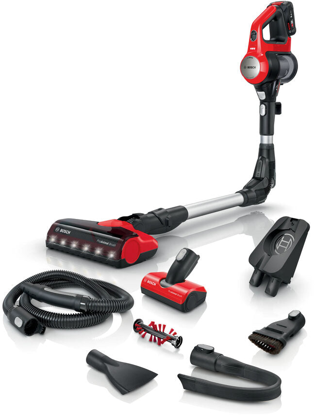 Bosch BCS711PET scopa elettrica Batteria Secco Senza sacchetto 0,3 L Nero, Rosso 3 Ah