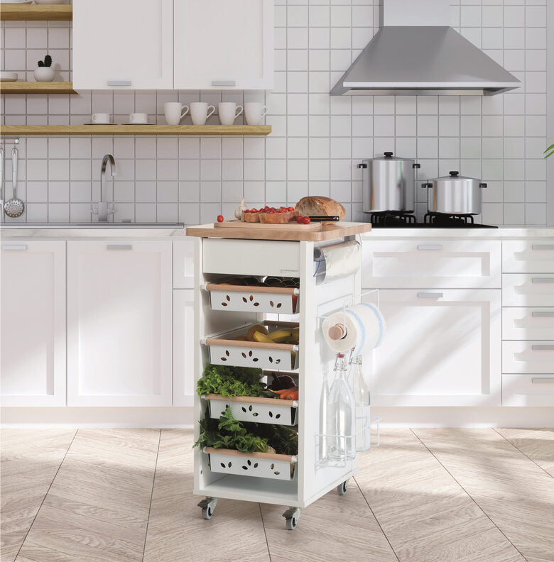 Foppapedretti Bistrot Metallo Truciolato, Legno Legno naturale, Bianco