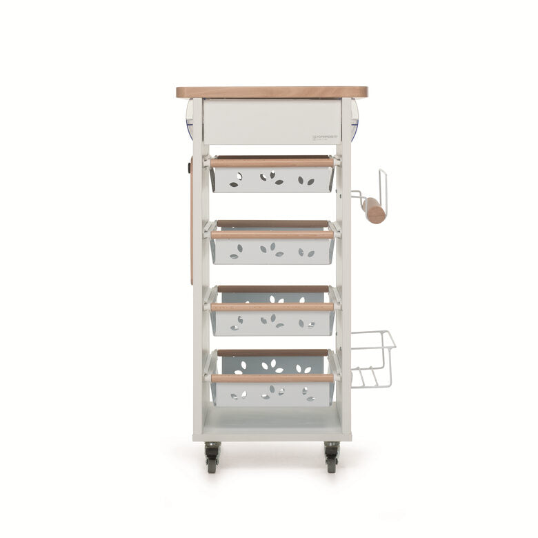 Foppapedretti Bistrot Metallo Truciolato, Legno Legno naturale, Bianco