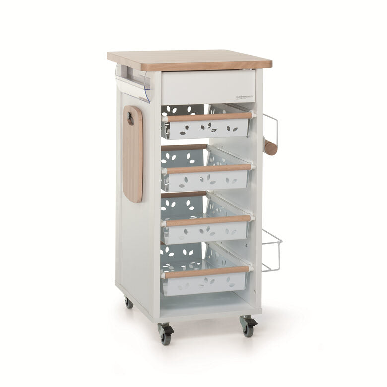 Foppapedretti Bistrot Metallo Truciolato, Legno Legno naturale, Bianco