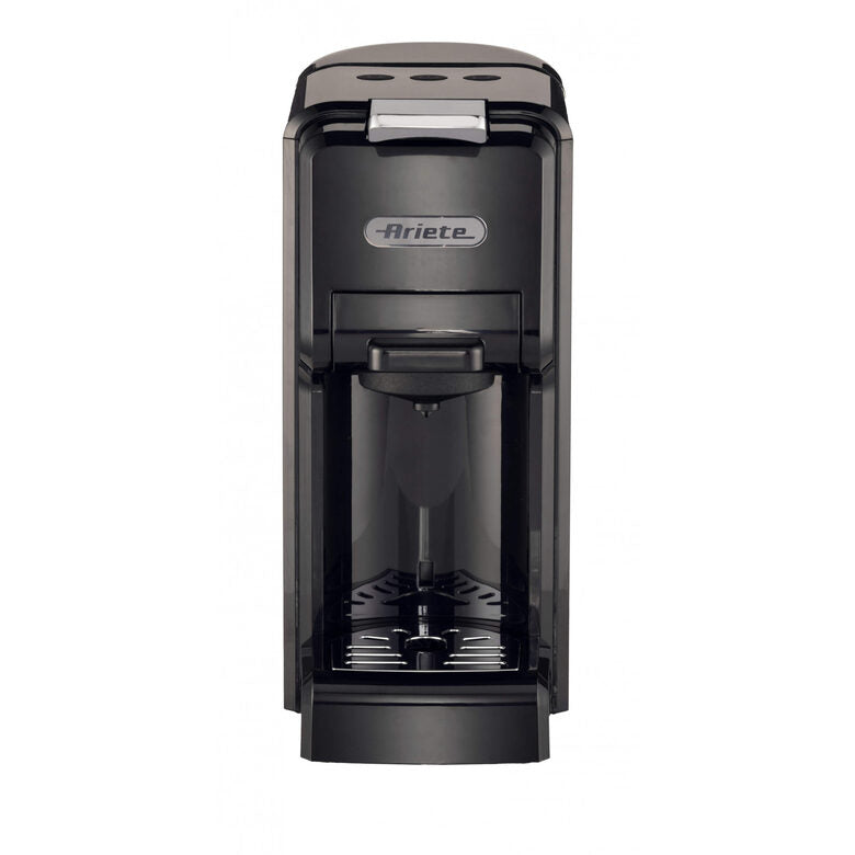 Ariete 1304/1 Macchina da caffè a cassetti, 1350W, Capacità serbatoio 0,7L, Pressione 19 bar, 2 tipologie di caffè, Capsule Nespresso* e Dolcegusto*, Cialde e Polvere, Nero