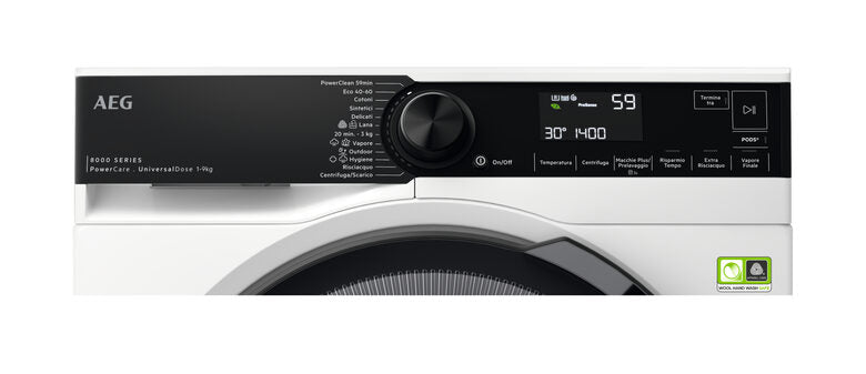 AEG LR8H94UGB lavatrice Caricamento frontale 9 kg 1351 Giri/min A Bianco