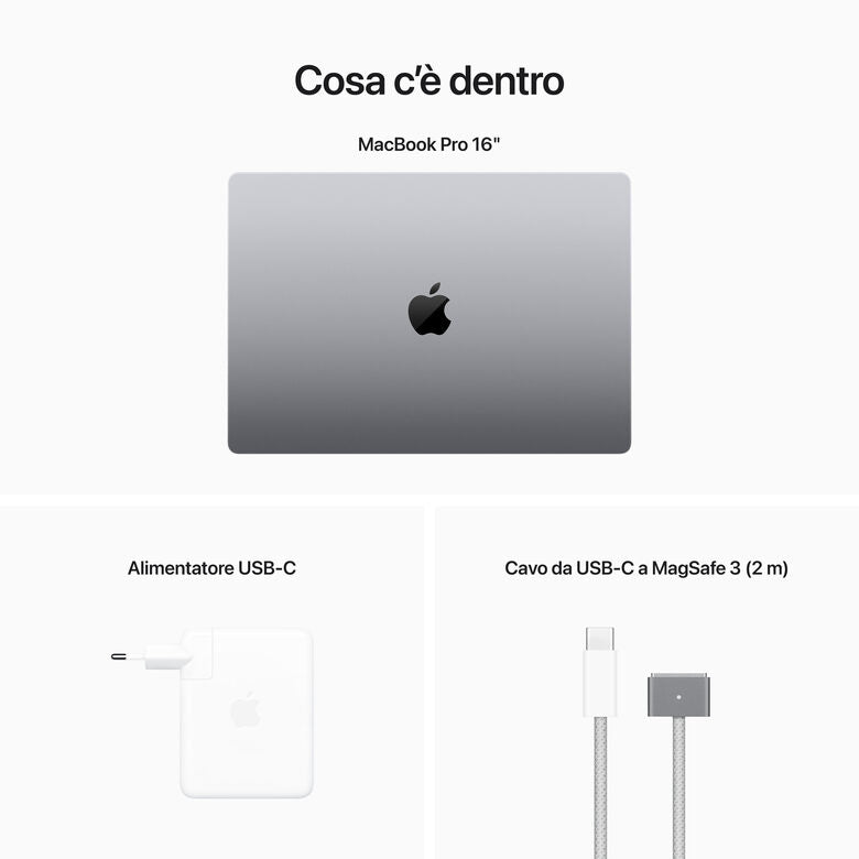 Apple MacBook Pro 16'' M2 Max core: 12 CPU 38 GPU 1TB SSD - Grigio Siderale