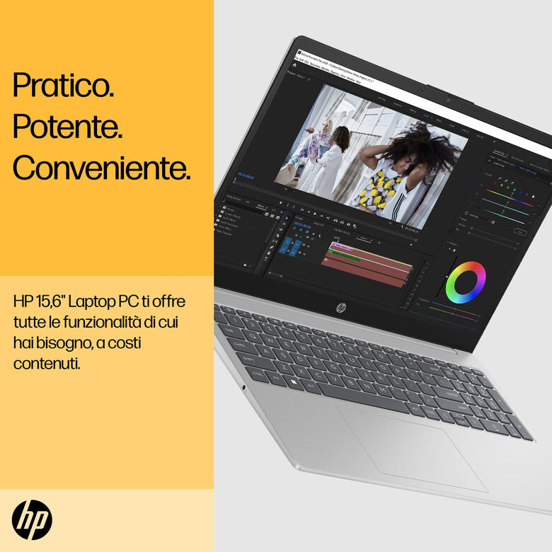 HP 15-fc0041nl AMD Ryzen™ 5 7520U Computer portatile 39,6 cm (15.6") Full HD 8 GB LPDDR5-SDRAM 256 GB SSD Wi-Fi 6 (802.11ax) Windows 11 Home Grigio
