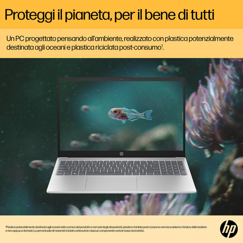 HP 15-fc0041nl AMD Ryzen™ 5 7520U Computer portatile 39,6 cm (15.6") Full HD 8 GB LPDDR5-SDRAM 256 GB SSD Wi-Fi 6 (802.11ax) Windows 11 Home Grigio
