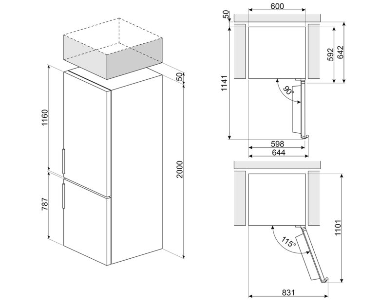 Smeg RC20XNC Frigorifero Combinato A Libera Installazione, No Frost, Classe C, Acciaio Inox