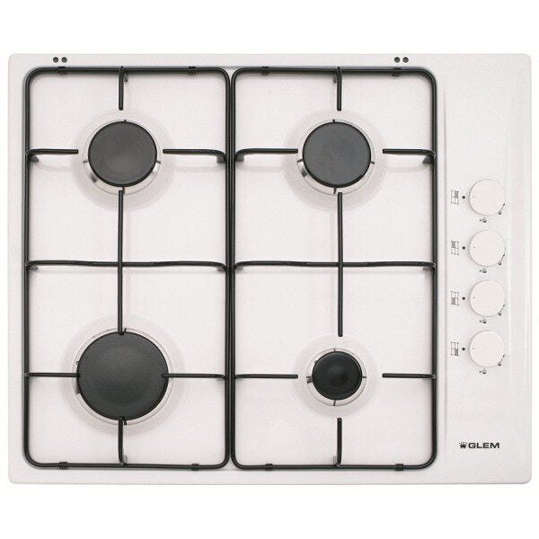 Glem Gas GTL64WH piano cottura Da incasso 60 cm Bianco  4 Fornello(i)