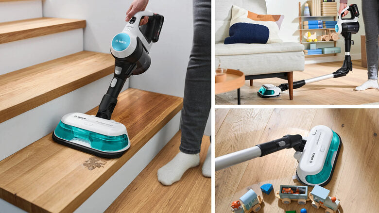 Bosch Scopa elettrica lavapavimenti 2in1 Unlimited 7 ProHygienic Aqua Bianco