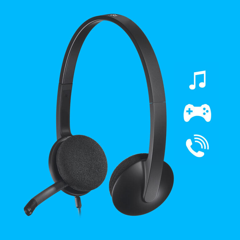 Logitech H340 USB Computer Headset Auricolare Cablato A Padiglione Ufficio USB tipo A Nero