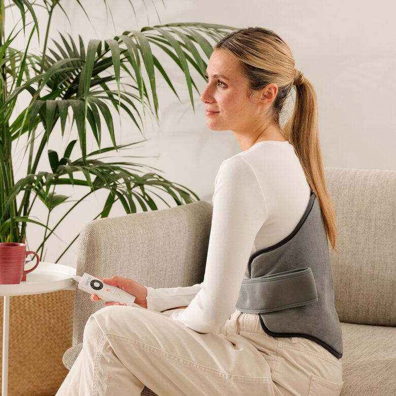 Imetec Termoforo Lombare Intellisense Lumbar, efficace su schiena e addome, Tecnologia Intellisense, 5 temperature, Lavabile