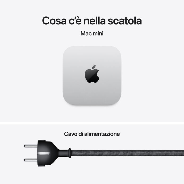 Apple Mac mini : Chip M6 con cpu 12 core e gpu 12 core, 512GB SSD - Argento