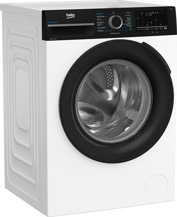 Beko BMGWT41241B B300 Lavatrice A Libera Installazione 12 Kg, 1400 Giri, Energyspin, Classe A, Nero Bianco