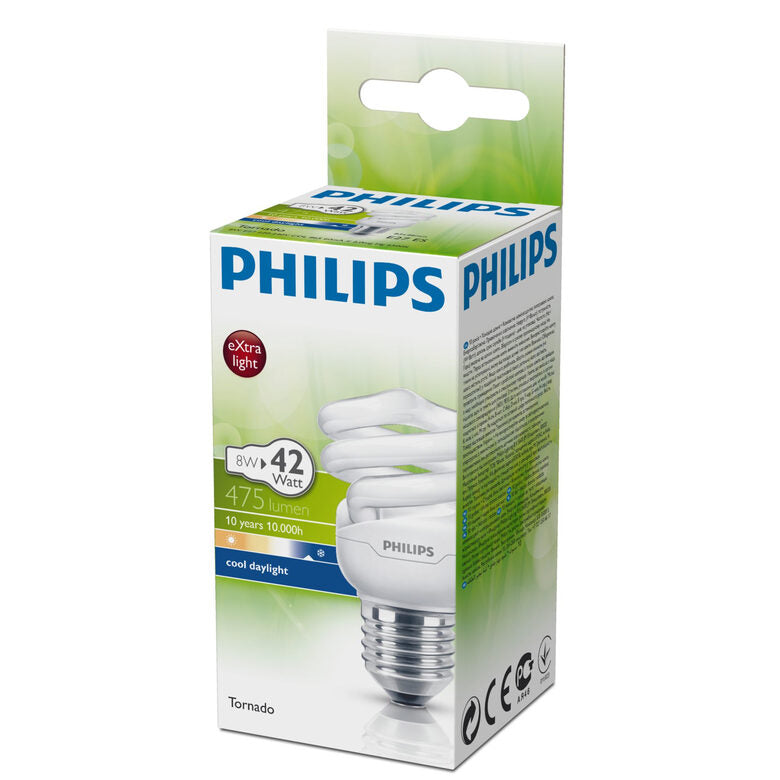 Philips Tornado 8718291117049 energy-saving lamp 8 W E27 Illuminazione fredda