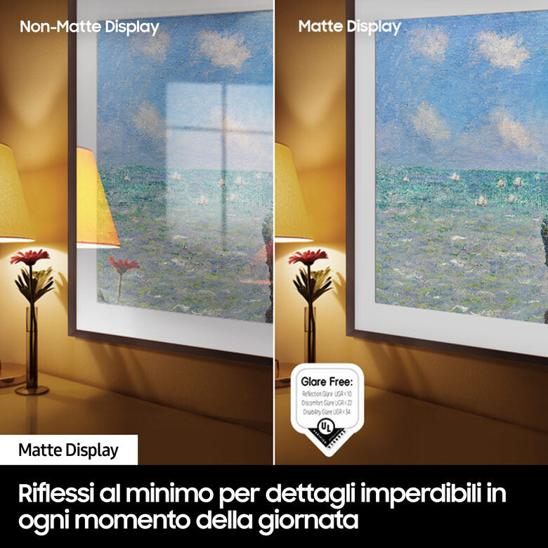 Samsung QE85LS03DAUXZT Televisione Smart TV 85 Pollici Qled 4K The Frame Black Matte Display Processore Quantum 4K Modern Frame Design Dolby Atmos