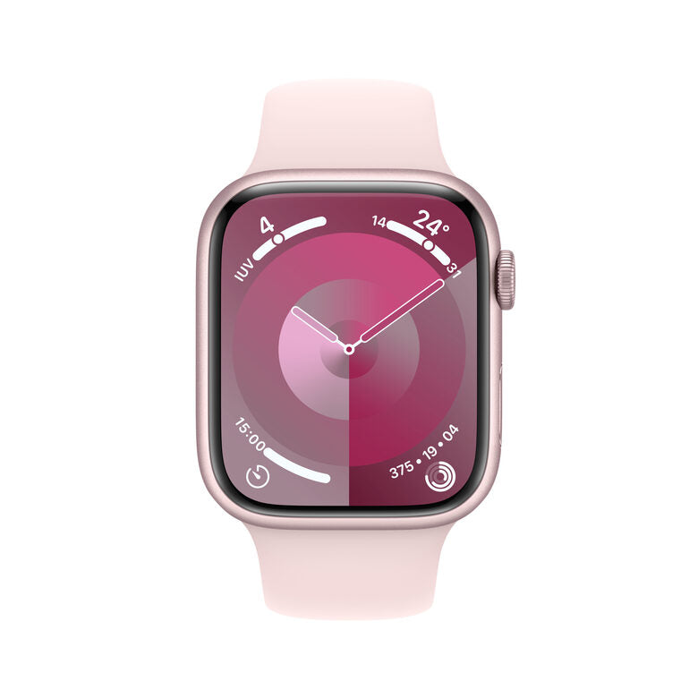 Apple Watch Series 9 GPS Cassa 45mm in Alluminio Rosa con Cinturino Sport Rosa Confetto - S/M