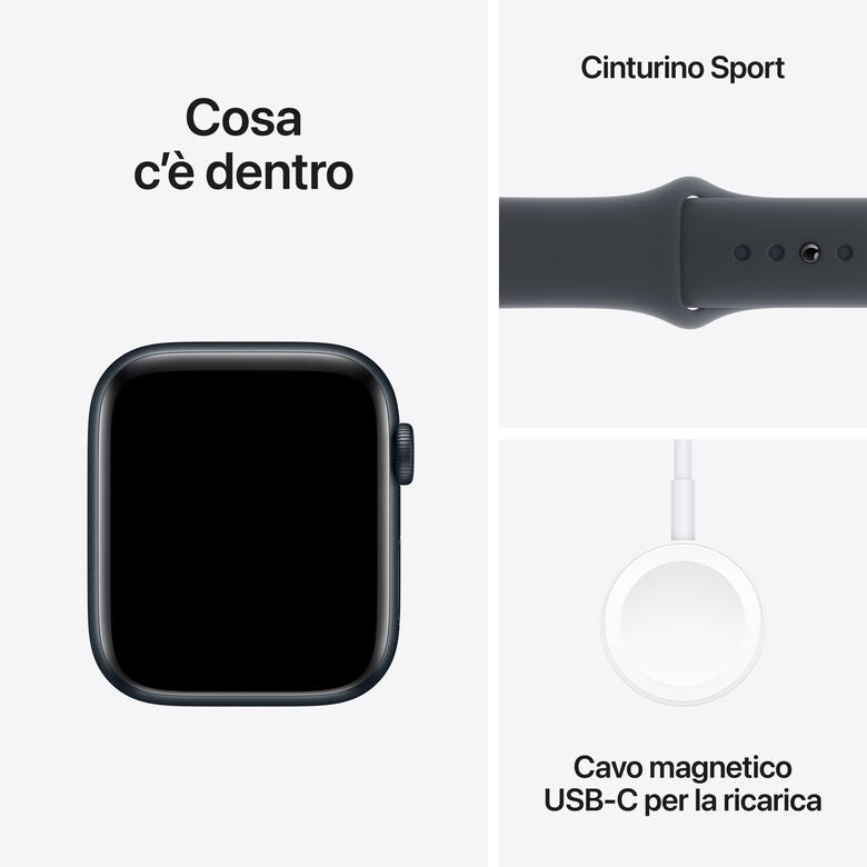 Apple Watch SE GPS + Cellular 44mm Cassa Alluminio Mezzanotte con Mezzanotte Sport Band - M/L