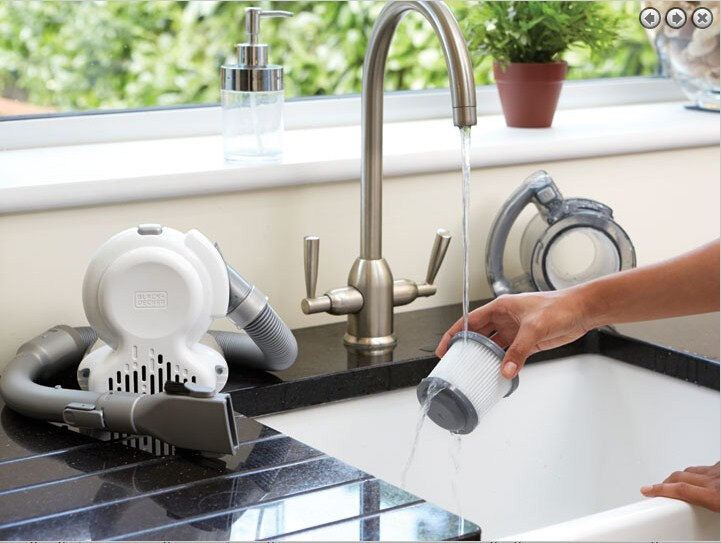 Black & Decker PD1820LF aspirapolvere senza filo Nero, Cromo Senza sacchetto