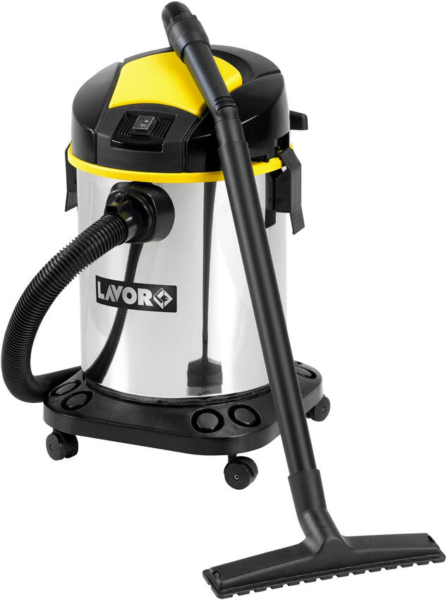 Lavorwash Venti X Bidone Aspiratutto Nero, Acciaio inossidabile, Giallo