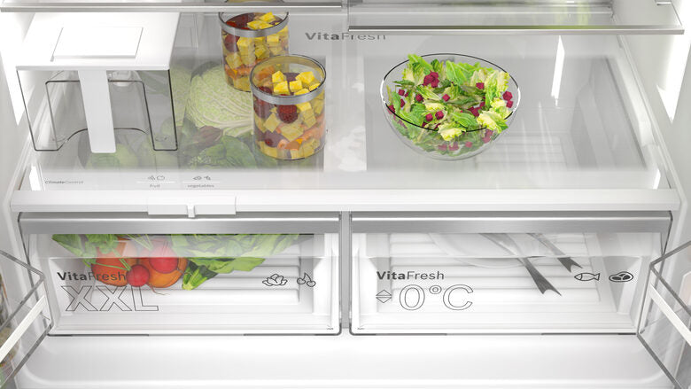 Bosch KFI96APEA Serie 6 Frigorifero Side By Side Da Libera Installazione, No Frost, Tecnologia Multi-Airflow, Classe E, Acciaio Anti-impronta