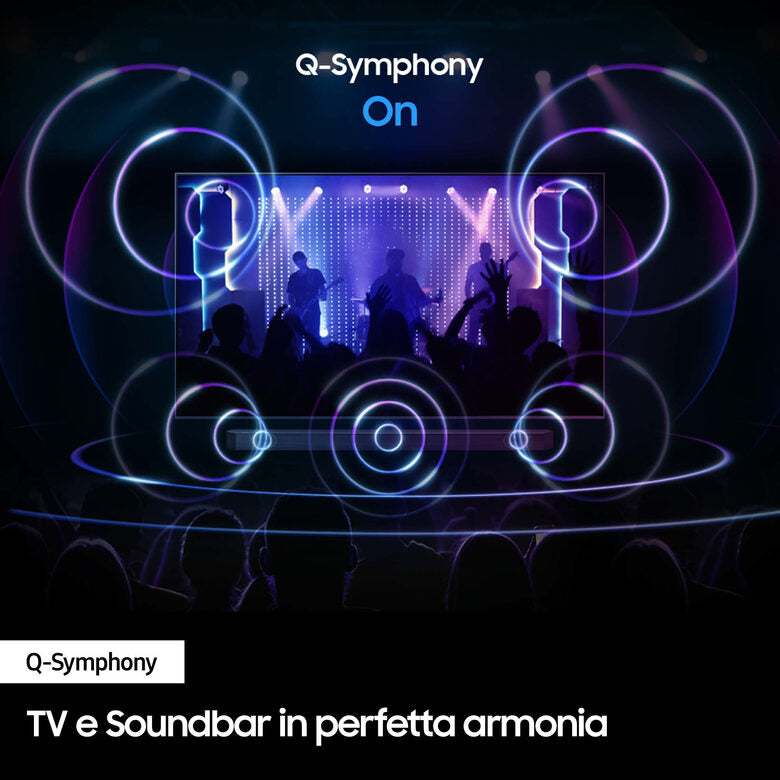Samsung Soundbar HW-Q700C/ZF Serie Q, 9 speaker, Wireless Dolby Atmos, Audio a 3.1.2 canali, Q-Simphony, Compatibile con Alexa e Google Assistant, Black