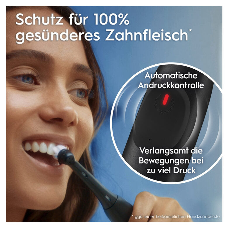Oral-B iO 2 Spazzolino Elettrico Oral B, Nero e Verde, 1 Testina Di Ricambio, 2 Spazzolini, Delicato sulle Gengive, Efficace sulla placca, Sensore di Pressione