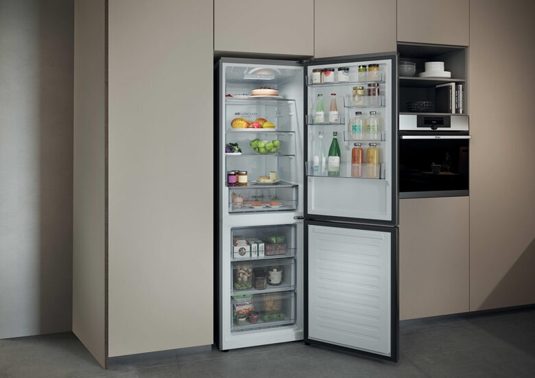 Haier HDPR1618ANPD Series 1 Pro Frigorifero Combinato A Libera Installazione, No Frost, Classe A, Acciaio Inox