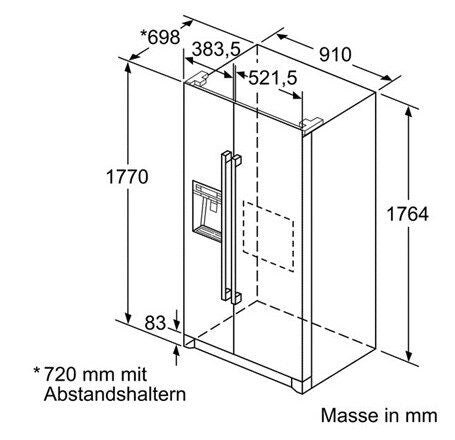 Bosch Serie 6 KAD90VI30 frigorifero side-by-side Libera installazione 533 L Acciaio inossidabile