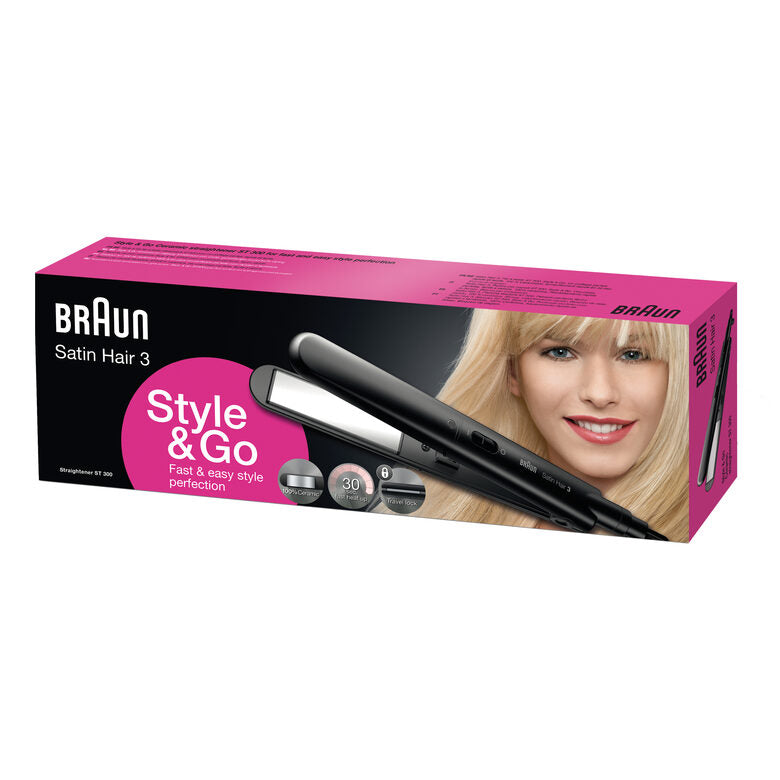Braun ST 300 Piastra per capelli Caldo Nero