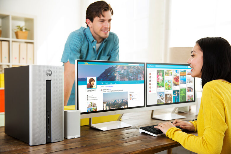 HP Pavilion 550-106nl DDR3-SDRAM A10-8750 Desktop AMD A10 8 GB 1000 GB HDD Windows 10 Home PC Nero, Argento