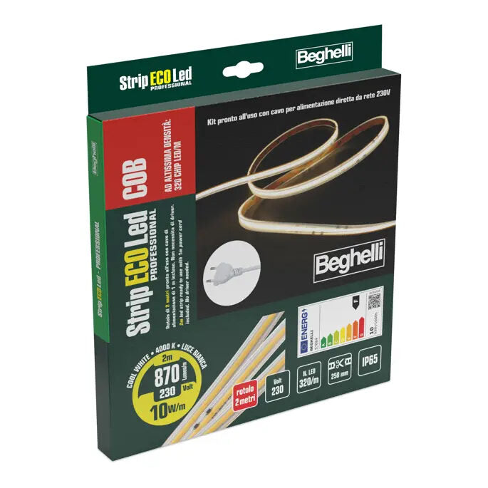 Beghelli Strip LED 2mt 230V 10W/mt 4000K