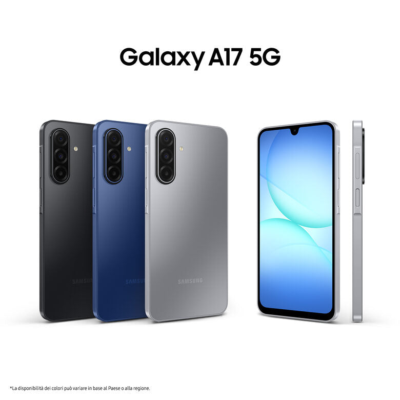 Samsung Galaxy A17 5G, Android 15, Display sAMOLED 6.7", 8GB RAM, 256GB, Batteria 5.000 mAh, Resistenza IP54, Memoria espandibile fino a 2TB, Gray