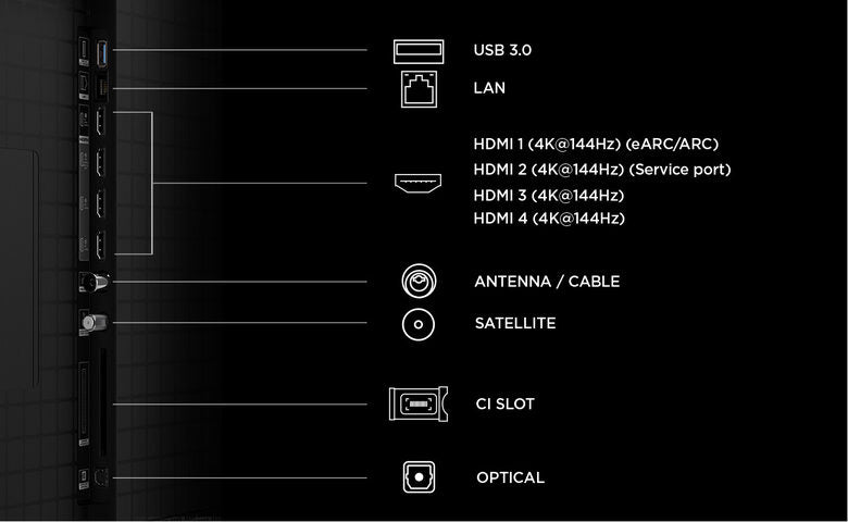 TCL C8L TV 65C8L SQD Mini LED da 65", 4K HDR, 5000 nit, 2.040 zone di dimming, Google TV, 144Hz, Dolby Vision & Atmos, Audio Bang & Olufsen