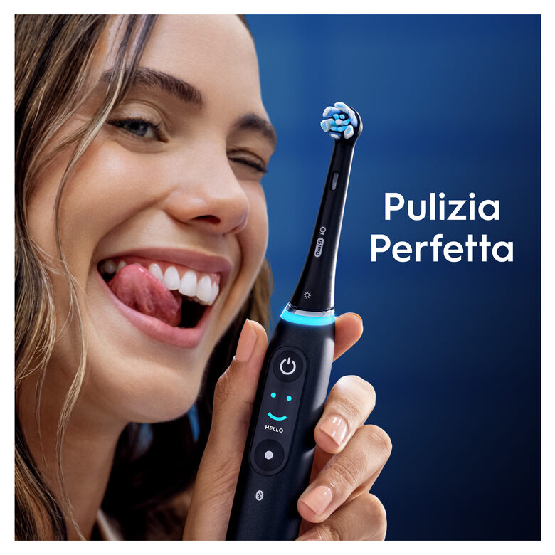 Oral-B Testine di Ricambio iO Series Gentle Care Nere, Testine Rotonde Originali, per Gengive Sensibili, 2 Testine