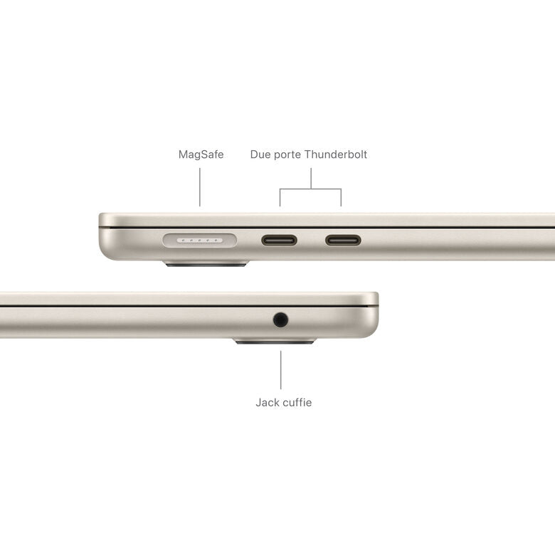 Apple MacBook Air 13": Chip M3 con CPU 8-core e GPU 10-core, 512GB SSD - Galassia