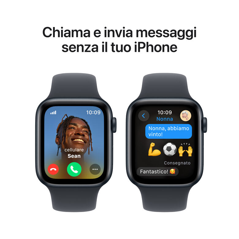 Apple Watch SE GPS + Cellular 44mm Cassa Alluminio Mezzanotte con Mezzanotte Sport Band - M/L
