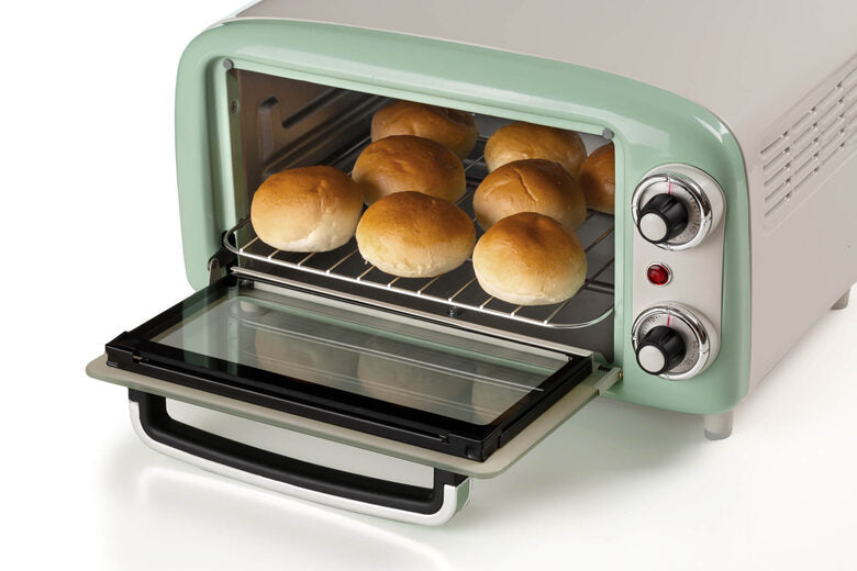 Ariete 3919 Forno Elettrico Vintage, 800W, Capacità 10L, Doppio vetro, Retrò, Verde