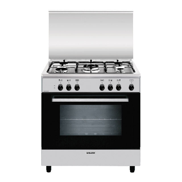 Glem Gas A855EI cucina Elettrico Nero, Acciaio inossidabile A