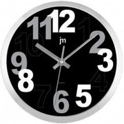 Lowell 14942 Orologio da parete in quarzo Cerchio Alluminio, Nero
