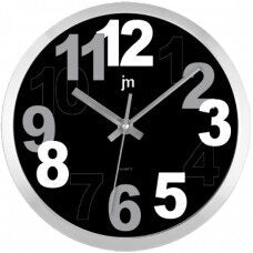 Lowell 14942 Orologio da parete in quarzo Cerchio Alluminio, Nero