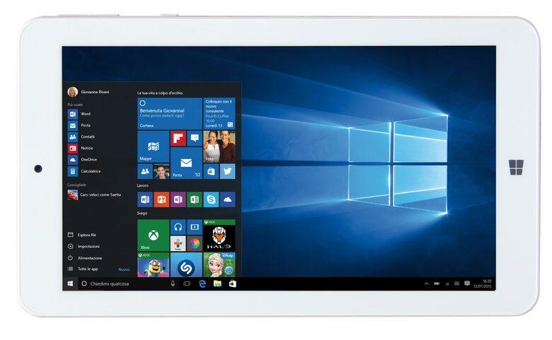 Mediacom WinPad W700 16 GB 17,8 cm (7") Intel Atom® 1 GB Windows 10 Home Verde, Bianco