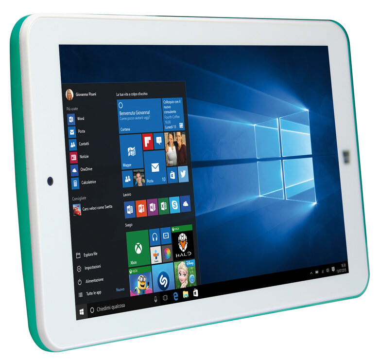 Mediacom WinPad W700 16 GB 17,8 cm (7") Intel Atom® 1 GB Windows 10 Home Verde, Bianco