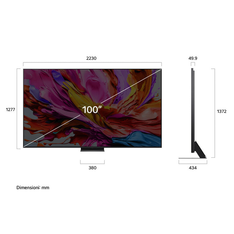 LG QNED evo AI 100'' Serie QNED86 100QNED86A6, MiniLED 4K, Dimming Pro, Dolby Vision, SMART TV 2025
