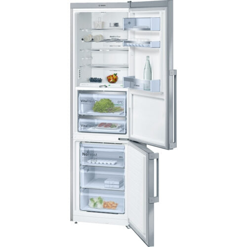 Bosch Serie 8 KGF39PI45 frigorifero con congelatore Libera installazione 343 L Metallico, Acciaio inossidabile