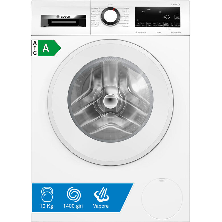 Bosch WGG254Z6II Serie 6 Lavatrice A Libera Installazione 10 Kg, 1400 Giri, Activewater Plus, Iron Assist, Classe A, Bianco