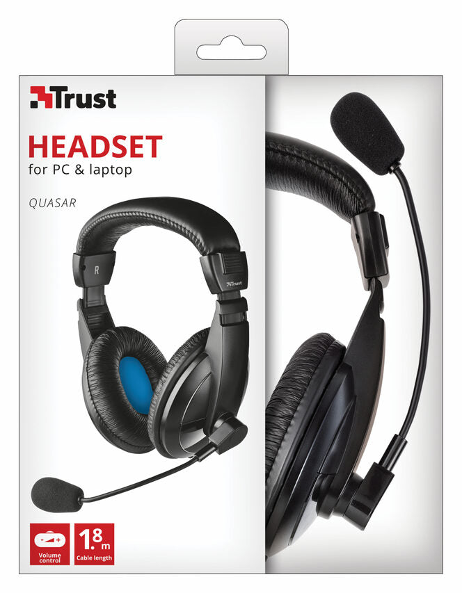 Trust 21661 cuffia e auricolare Cablato A Padiglione Musica e Chiamate Nero