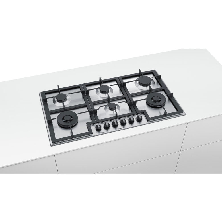 Bosch Serie 6 PCT9A5B90 piano cottura Acciaio inossidabile Da incasso Gas 6 Fornello(i)