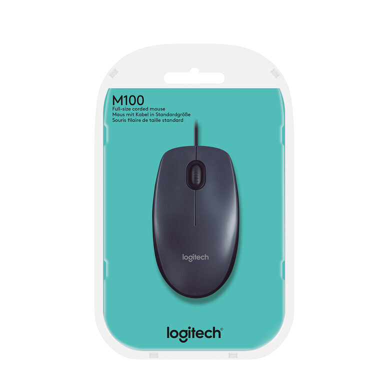 Logitech M100 mouse Ambidestro USB tipo A Ottico 1000 DPI