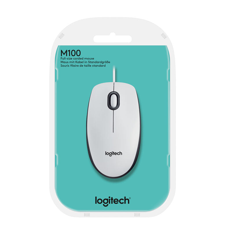 Logitech M100 mouse Ambidestro USB tipo A Ottico 1000 DPI