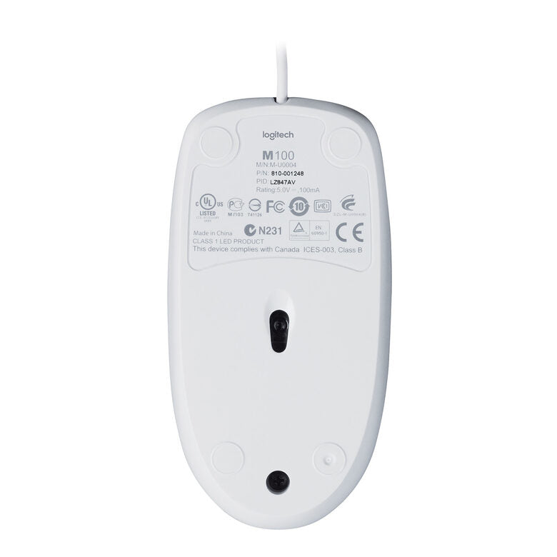 Logitech M100 mouse Ambidestro USB tipo A Ottico 1000 DPI
