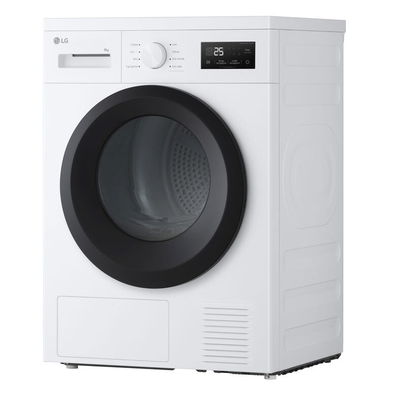 LG RNA1008NWK Asciugatrice 8kg Pompa di calore, Classe D, 8 programmi, Sensore asciugatura